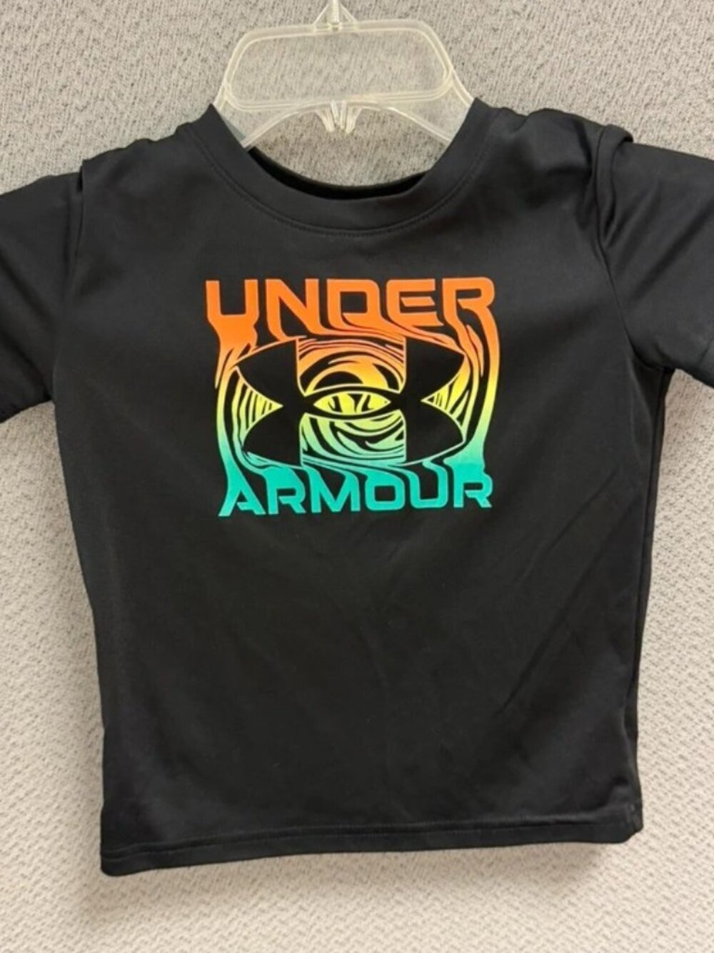 Under Armour black tshirt with colorful logo 4T